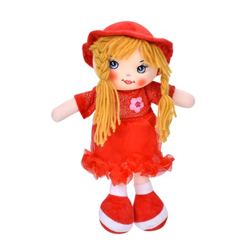 Дитяча іграшкова лялька YG0009(Red) 33 см, м'яка набивна, петелька — Bambi