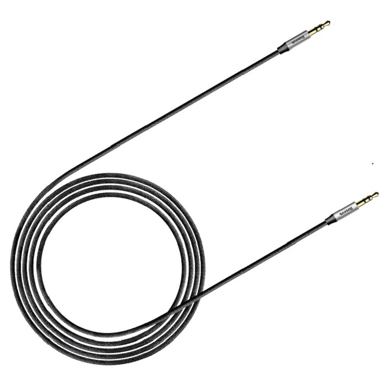 Аудіокабель Baseus M30 3.5mm male to 3.5mm male, nylon braid, 1.5m Silver+Black