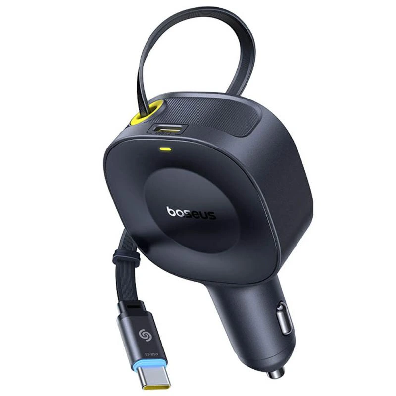 АЗП Baseus PrimeTrip VR2 45W with retractable cable (2USB-C) (C02069) Cosmic Black — Baseus