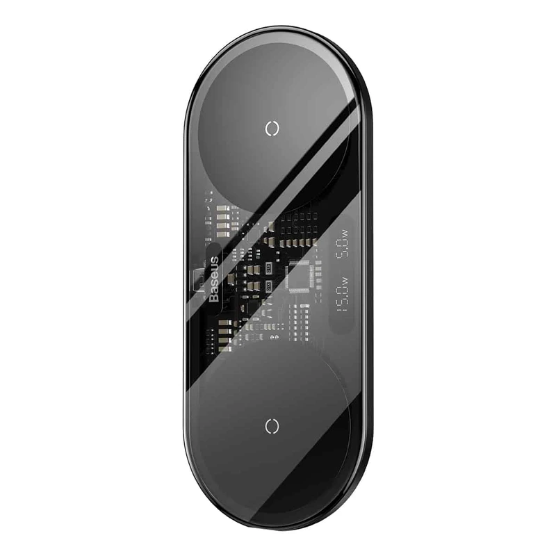 Бездротовий мультизарядний пристрій Baseus Digital LED Display 2in1 Wireless Charger 20W Black Universal version