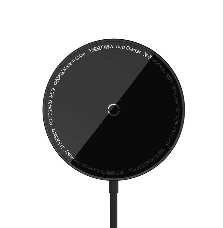 Бездротовий зарядний пристрій Baseus Simple Mini3 Magnetic Wireless Charger 15W Black