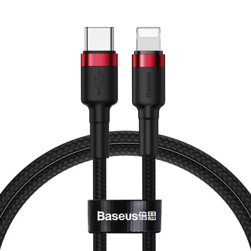 Кабель Baseus Cafule Cable Type-C to iP PD 20W 1m Red+Black — Baseus