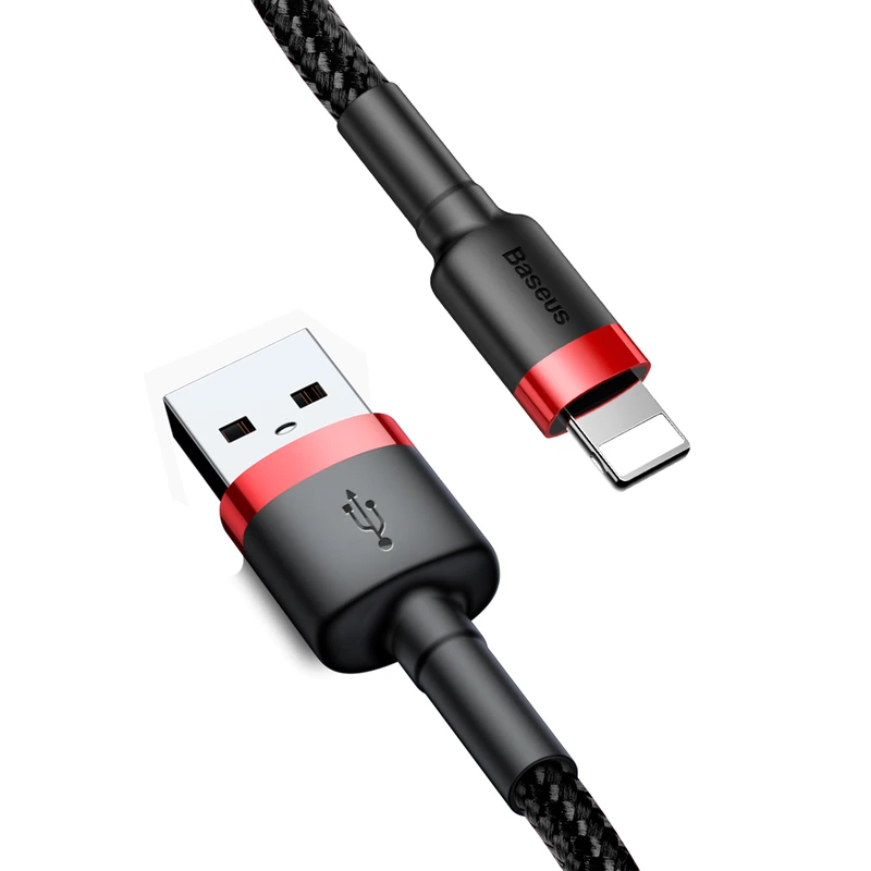 Кабель Baseus Cafule Cable USB For Lightning 2.4A 0.5m Red+Black — Baseus