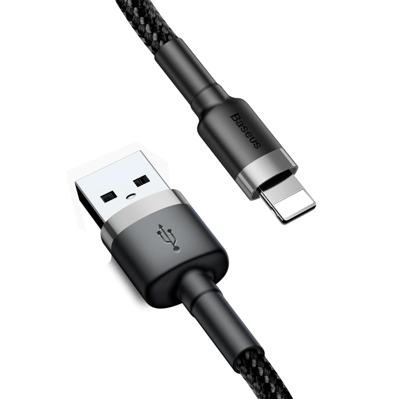 Кабель Baseus Cafule Cable USB For Lightning 2.4A 1m Gray+Black