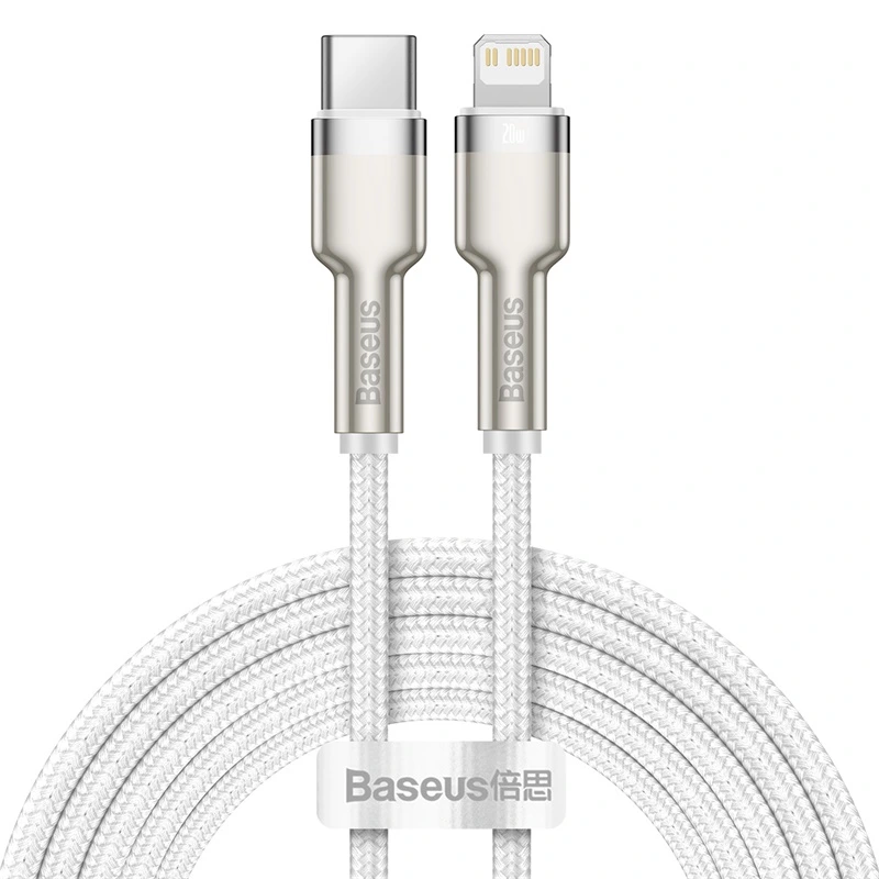 Кабель Baseus Cafule Series Metal Data Cable Type-C to iP PD 20W 2m White