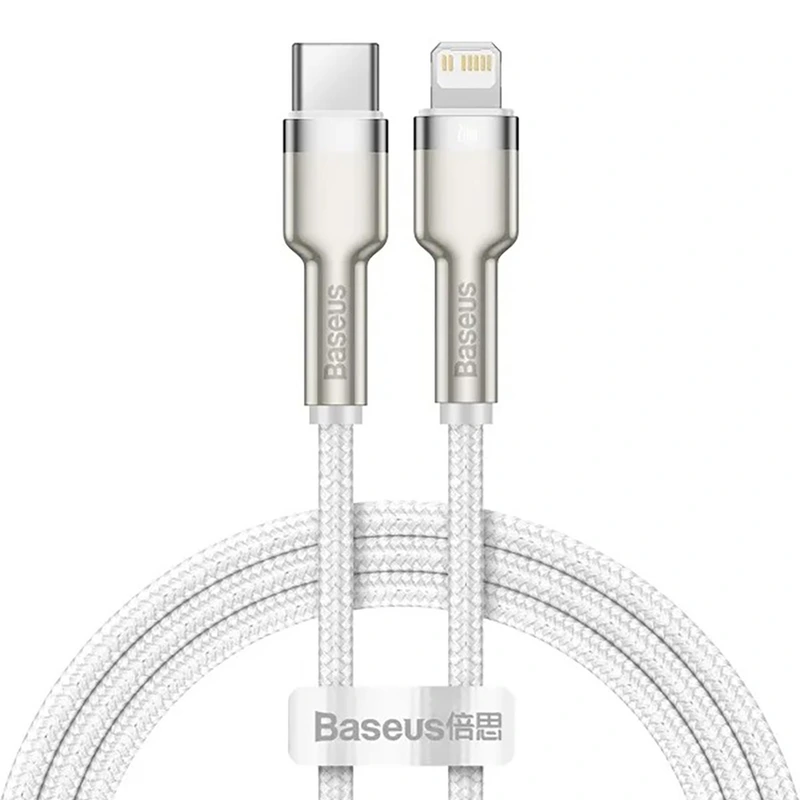 Кабель Baseus Cafule Series Metal Data Cable Type-C to iP PD 20W 1m White