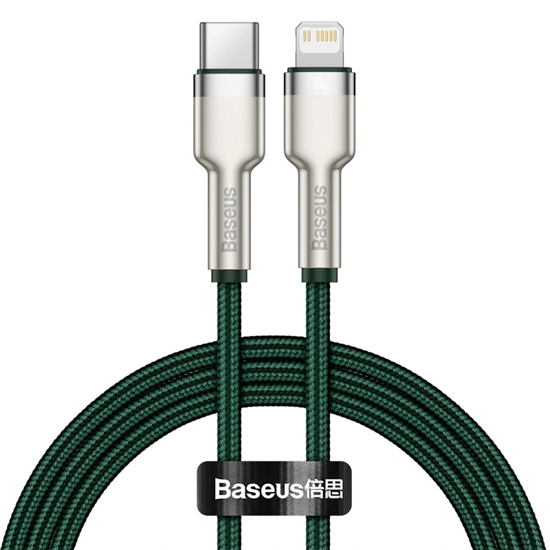 Кабель Baseus Cafule Series Metal Data Cable Type-C to iP PD 20W 1m Green