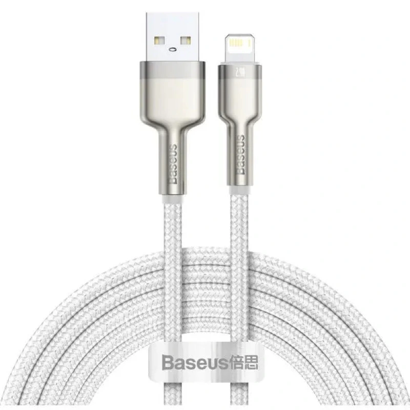 Кабель Baseus Cafule Series Metal Data Cable USB to IP 2.4A 1m White — Baseus