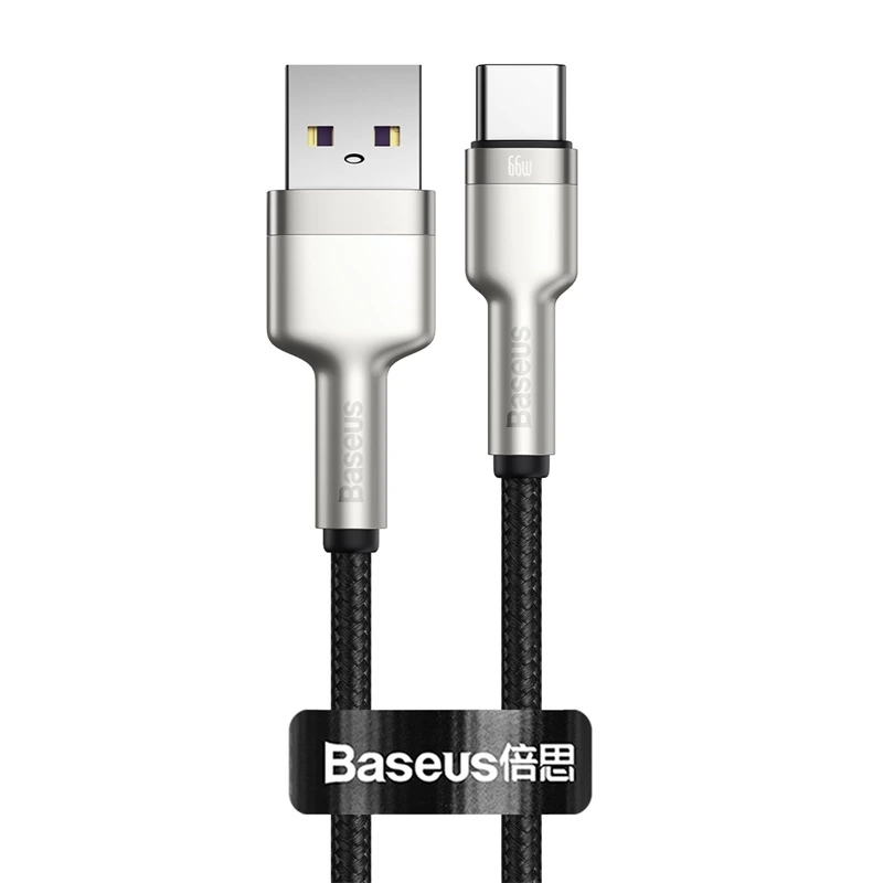 Кабель Baseus Cafule Series Metal Data Cable USB to Type-C 66W 0.25m Black