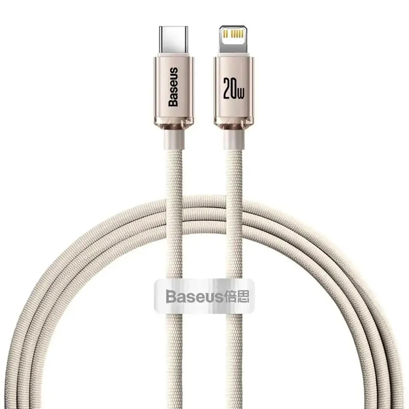 Кабель Baseus Crystal Shine Series Fast Charging Data Cable Type-C to iP 20W 1.2m Pink