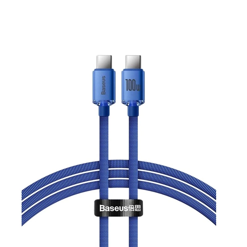 Кабель Baseus Crystal Shine Series Fast Charging Data Cable Type-C to Type-C 100W 1.2m Blue — Baseus