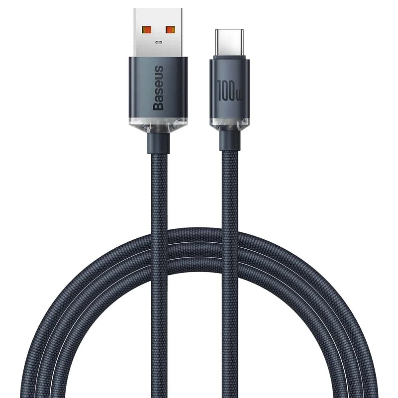 Кабель Baseus Crystal Shine Series Fast Charging Data Cable USB to Type-C 100W 1.2m Black
