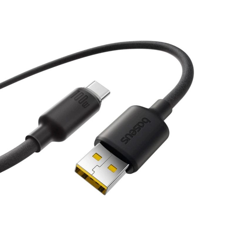 Кабель Baseus Foamed Silicone Fast Charging Data Cable USB to Type-C 100W Comic 1m Black