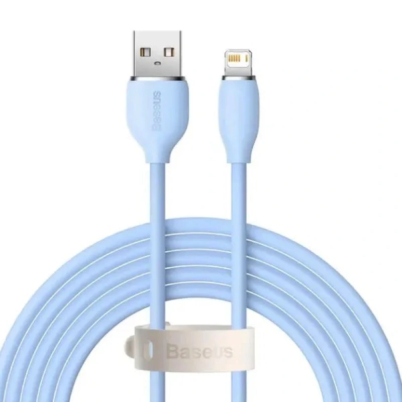Кабель Baseus Jelly Liquid Silica Gel Fast Charging Data Cable USB to iP 2.4A 2m Blue — Baseus