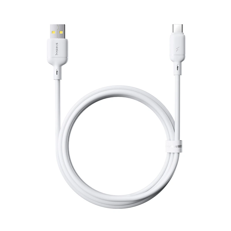 Кабель Baseus Silky Fast Charging Data Cable USB-A to USB-C 3A 2m Moon White — Baseus