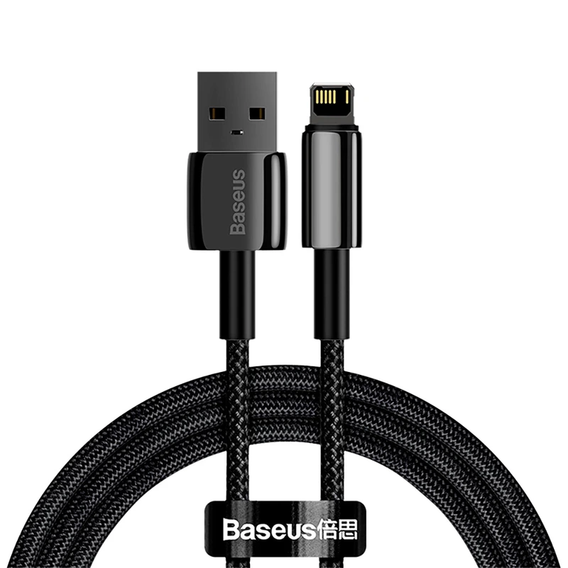 Кабель Baseus Tungsten Gold Fast Charging Data Cable USB to iP 2.4A 1m Black — Baseus