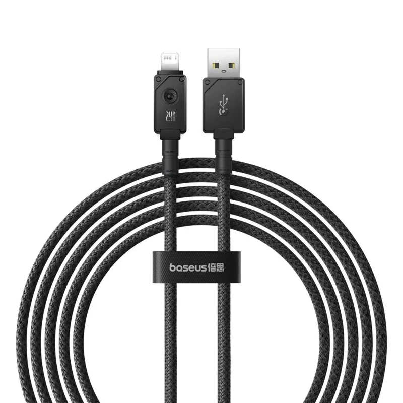 Кабель Baseus Unbreakable Series Fast Charging Data Cable USB to iP 2.4A 2m Cluster Black — Baseus