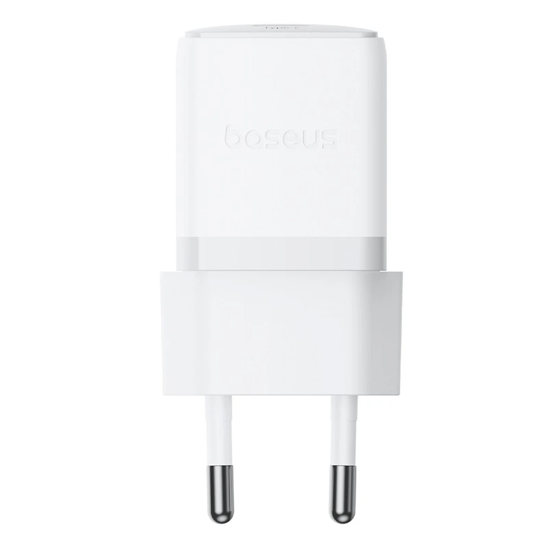 Мережевий зарядний пристрій з кабелем Baseus Palm Fast Charger 1C 20W EU Moon White (with Baseus Cable USB-C to USB-C 1m Moon White)