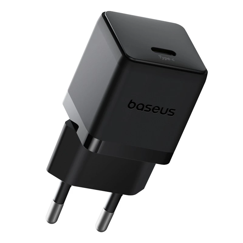 Мережевий зарядний пристрій з кабелем Baseus Palm Fast Charger 1C 20W EU Cosmic Black  set USB-C to iP 20W 1m