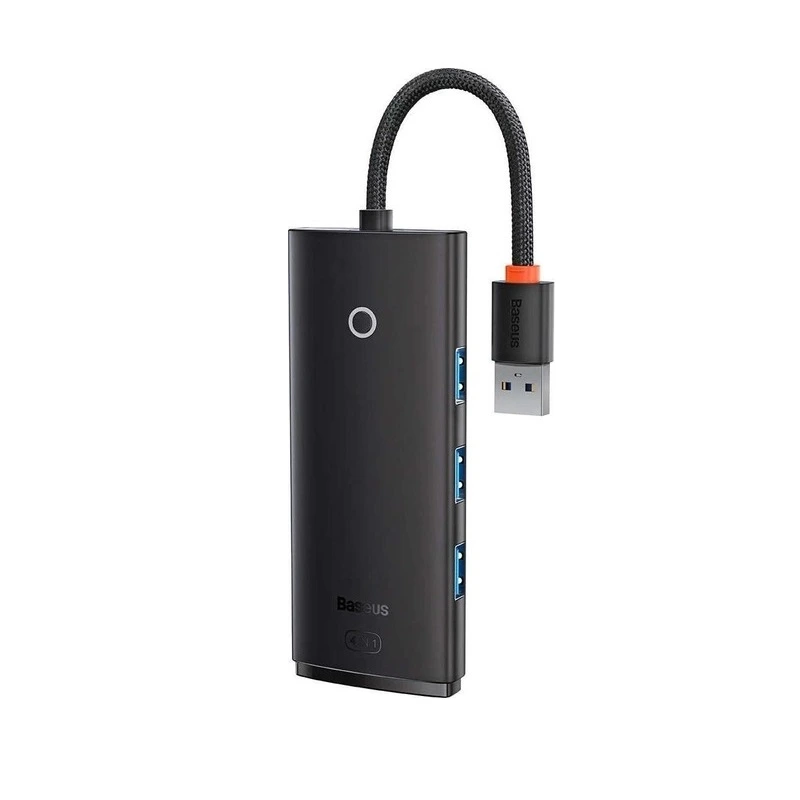 USB-хаб Baseus Lite Series 4-Port USB-A HUB Adapter (USB-A to USB 3.0*4) 25cm Black — Baseus
