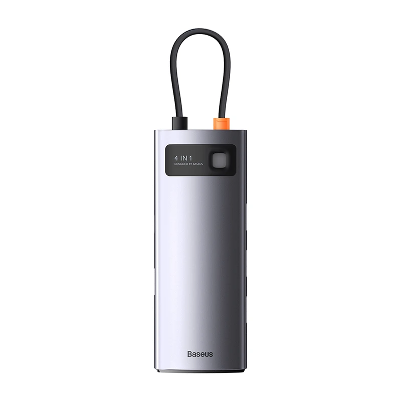 USB-хаб Baseus Metal Gleam Series 4-in-1 Multifunctional Type-C HUB Docking Station Gray（Type-C to USB3.0*4）