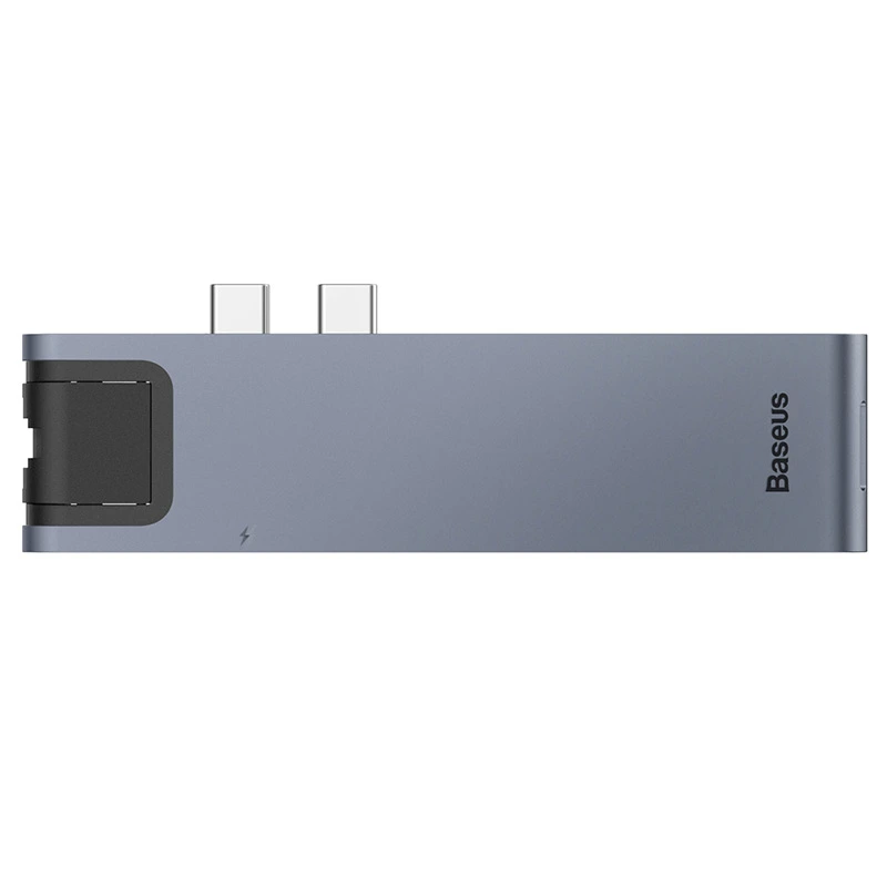 USB-хаб Baseus Thunderbolt C+Pro Seven-in-one smart HUB docking station Grey — Baseus