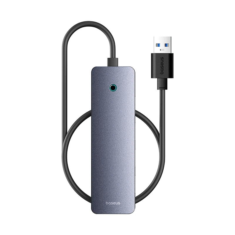USB-хаб Baseus UltraJoy Series 4-Port  HUB Lite 50cm Space Grey（USBA to USB3.0*4+Type-C5V） — Baseus
