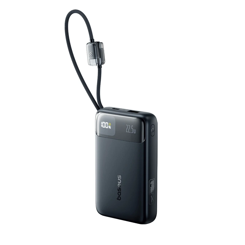 Зовнішній акумулятор Baseus EnerFill FC11 Digital Display Power Bank with Dual Built-in Cables 20000mAh 22.5W Cosmic Black — Baseus