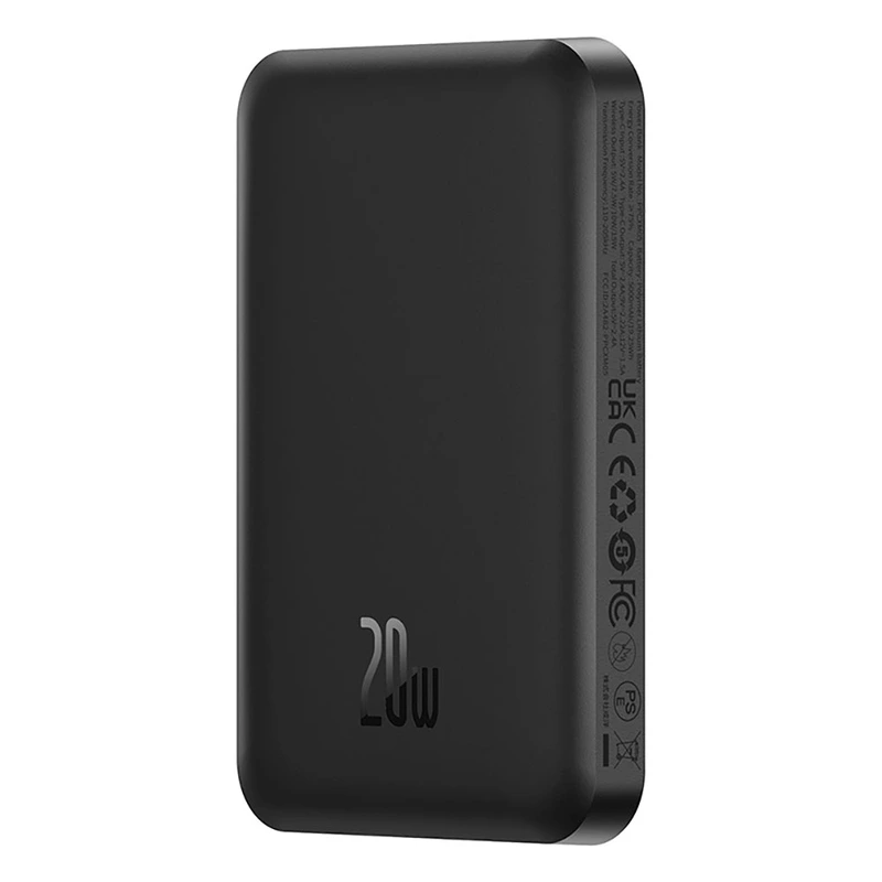 Зовнішній акумулятор Baseus Magnetic Mini Wireless Fast Charge Power Bank 5000mAh 20W Cluster Black（With Simple Series Charging Cable Type-C to Type-C