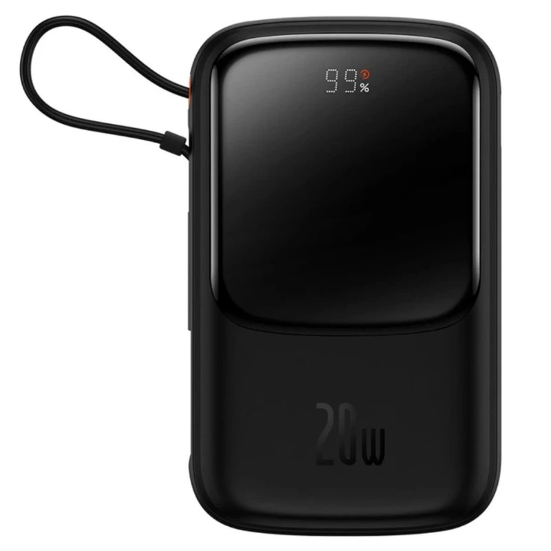 Зовнішній акумулятор Baseus Qpow Pro Digital Display Fast Charge 10000mAh 20W (Type-C cable) Black — Baseus