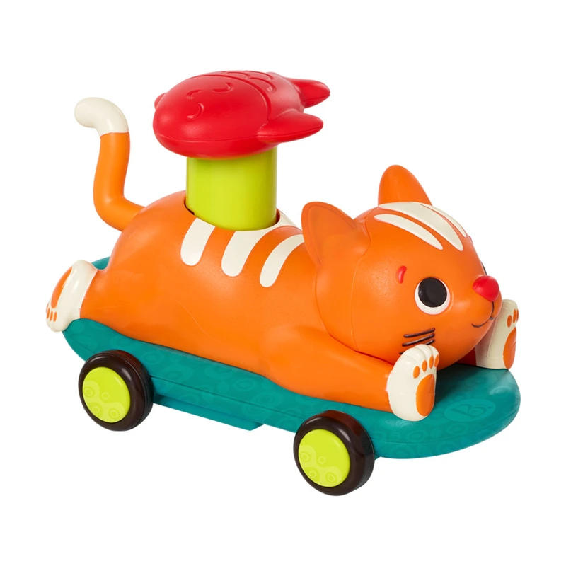 Машинка інерційна серії "Лапкомобілі" - КОТИК, КОЛІР ПОМАРАНЧ — Battat