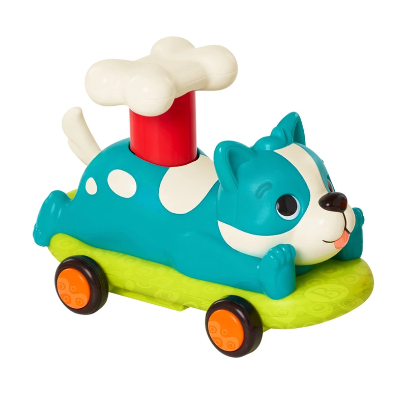 Машинка інерційна серії "Лапкомобілі" - ПЕСИК, КОЛІР БІРЮЗА — Battat