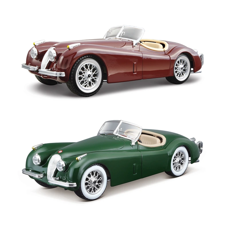 Автомодель - JAGUAR XK 120 (1951) (асорті вишневий, сріблястий, 1:24) — Bburago