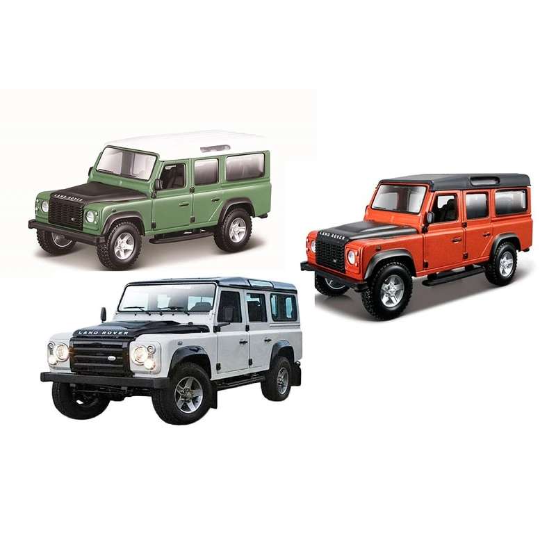 Автомодель - LAND ROVER DEFENDER 110 (асорті білий, помаранчевий металік 1:32) — Bburago