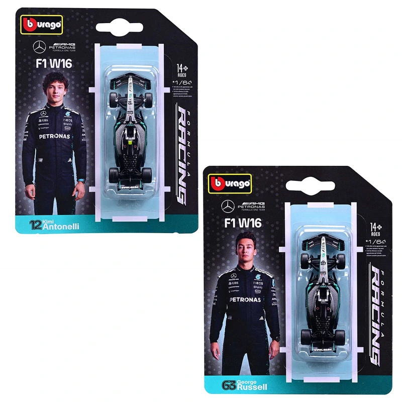 Автомодель - MERCEDES-AMG F1 W16 (2025) (1:64)