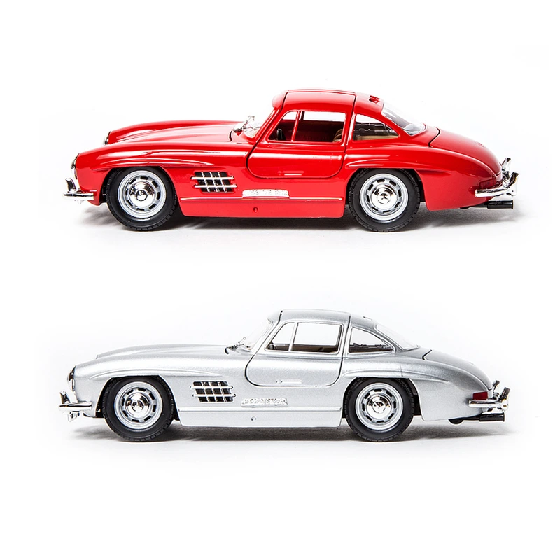 Автомодель - MERCEDES-BENZ 300 SL (1954) (асорті червоний, сріблястий, 1:24) — Bburago