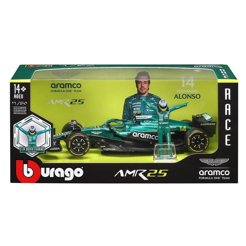 Автомодель з фігуркою – ASTON MARTIN AMR25 (2025) (1:24) — Bburago