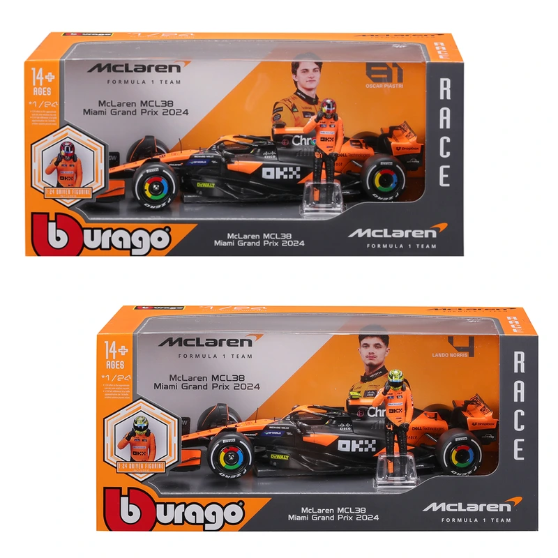 Автомодель з фігуркою - MCLAREN MCL38 (1:24) — Bburago