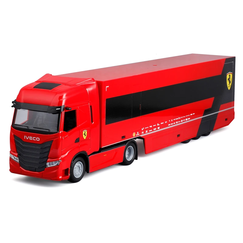 Ігровий набір - ВАНТАЖІВКА-ТЯГАЧ IVECO S-WAY ТА БОЛІД SF-24 (1:43) — Bburago
