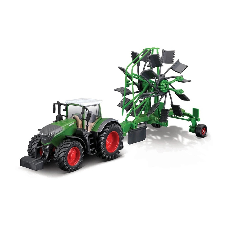 Модель - ТРАКТОР FENDT 1050 VARIO з роторними валковими граблями (10 cm) — Bburago