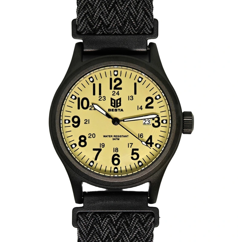 Чоловічий тактичний годинник Besta Command Green Nylon, 2 ремінці