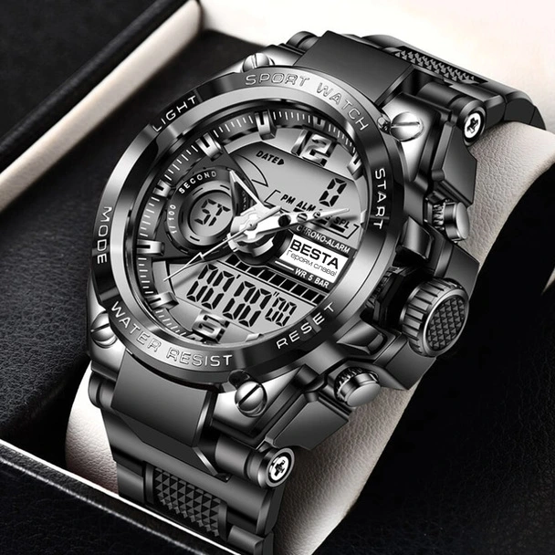 Чоловічий водостійкий спортивний тактичний годинник Besta Sport — Besta