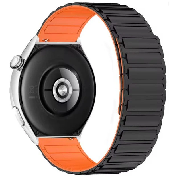 Каучуковий магнітний ремінець Orange/Black 22