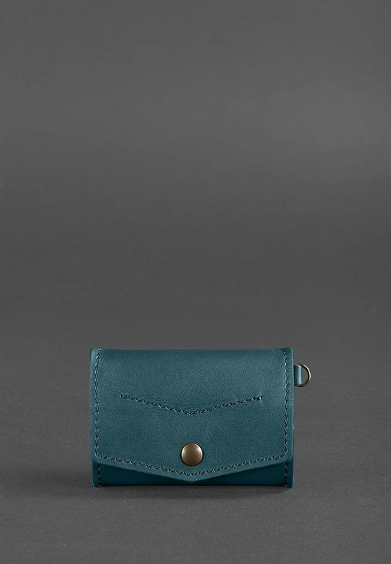 Жіноча шкіряна монетниця з клапаном 1.0 зелена