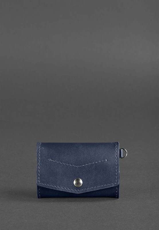 Шкіряна монетниця з клапаном 1.0 темно-синя