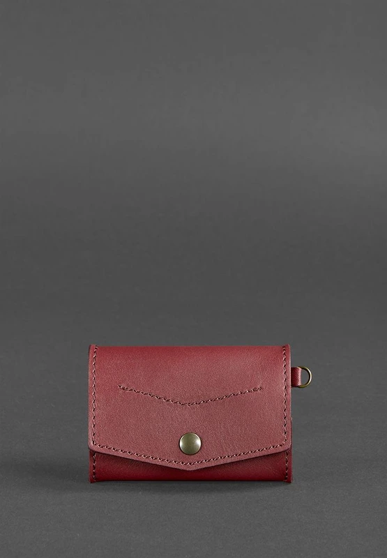 Жіноча шкіряна монетниця з клапаном 1.0 бордова