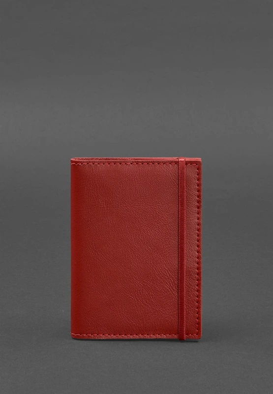 Шкіряна обкладинка для паспорта 1.0 червона краст