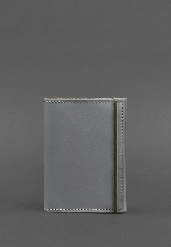 Шкіряна обкладинка для паспорта 1.0 сіра