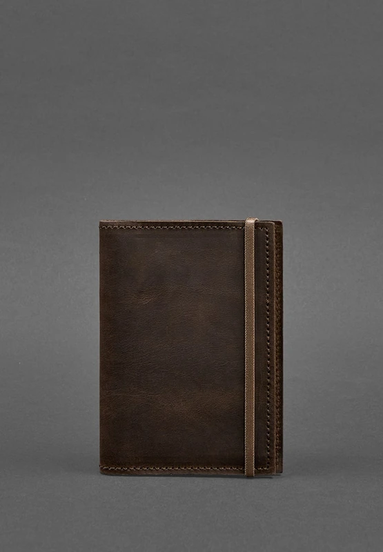 Шкіряна обкладинка для паспорта 1.0 темно-коричнева Crazy Horse — BlankNote