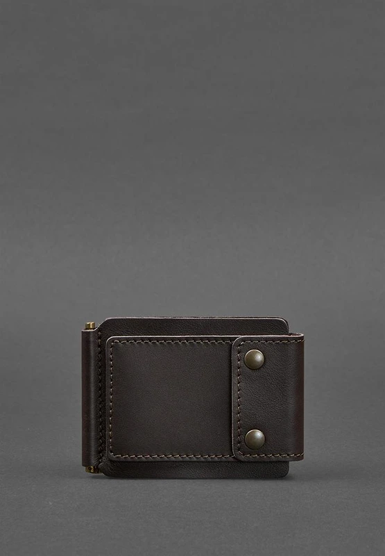 Чоловіче шкіряне портмоне коричневе 10.0 затиск для грошей